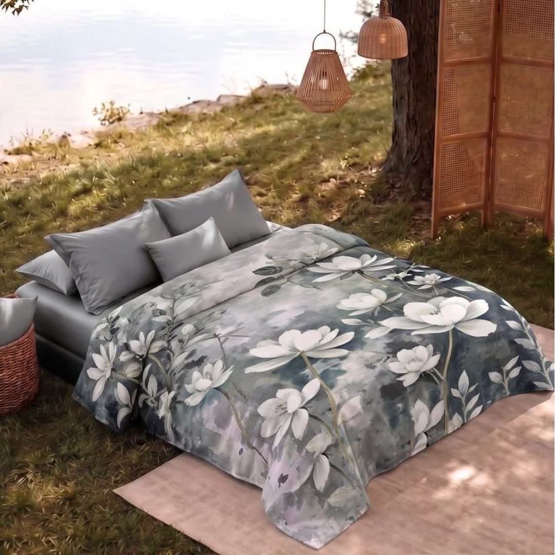 Nature-Inspired Muslin Single Bed Dohar