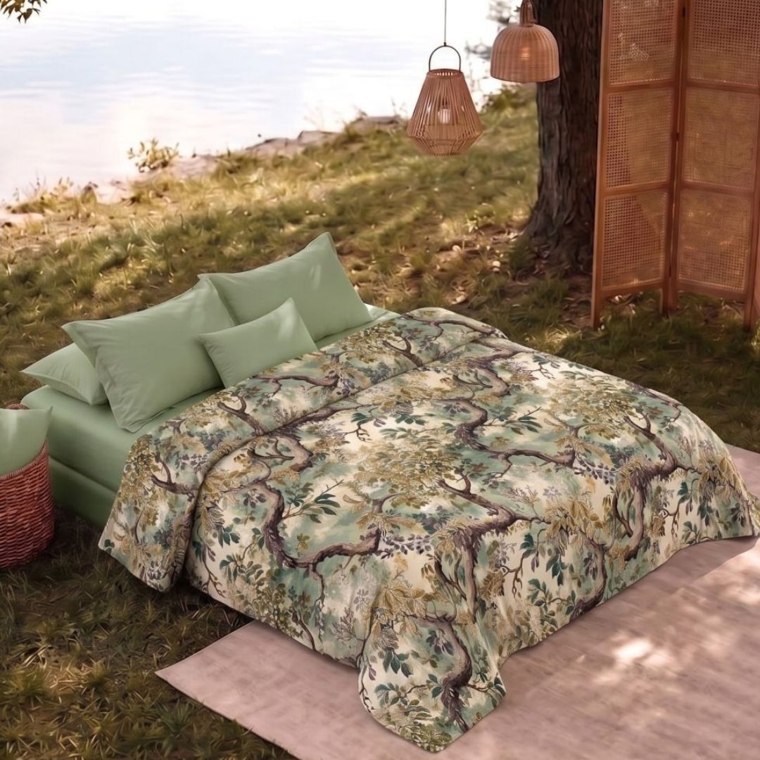 Nature-Inspired Muslin Single Bed Dohar