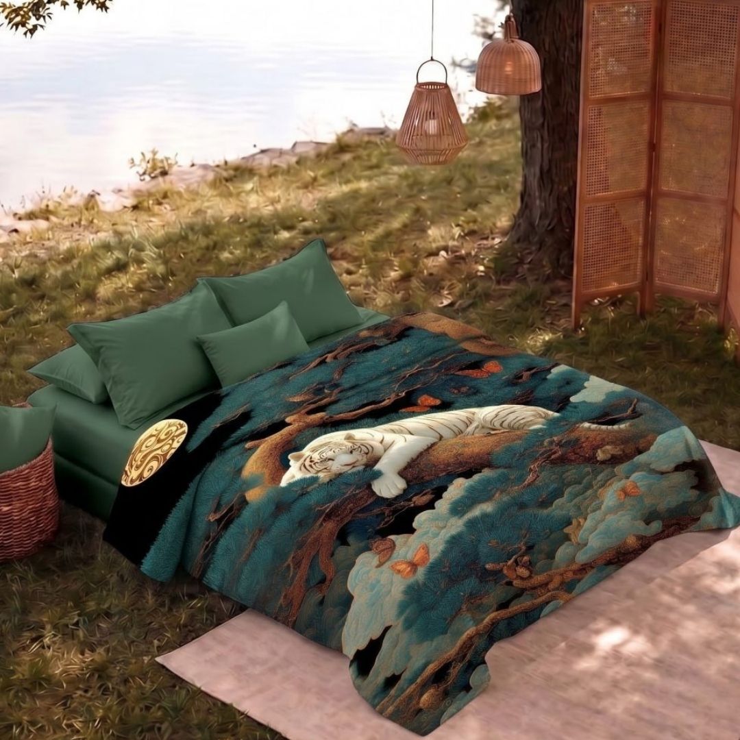 Nature-Inspired Muslin Single Bed Dohar