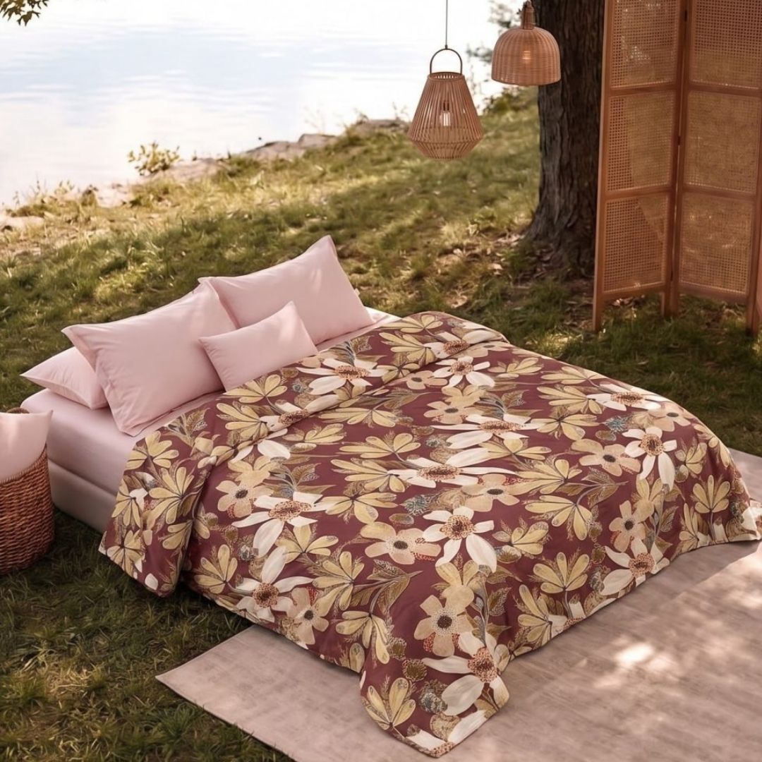 Nature-Inspired Muslin Single Bed Dohar