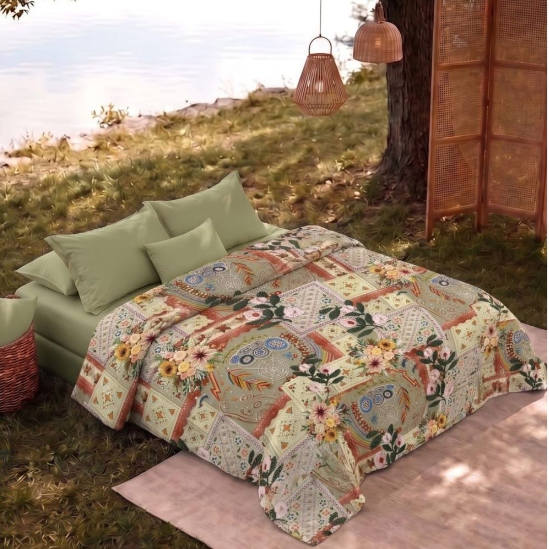 Nature-Inspired Muslin Single Bed Dohar