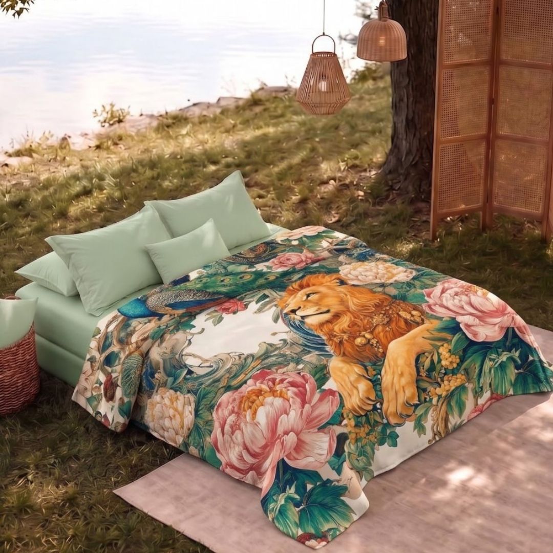 Nature-Inspired Muslin Single Bed Dohar