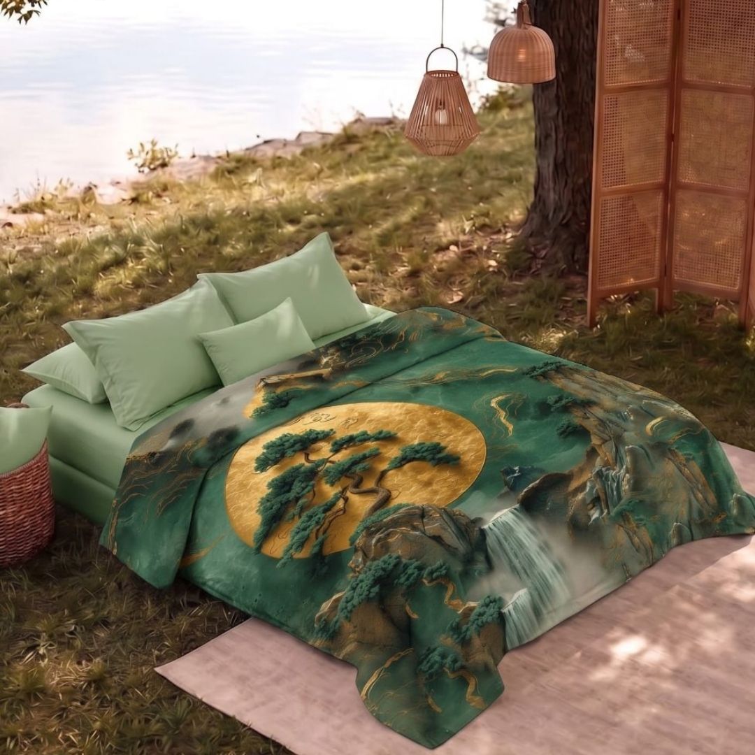 Nature-Inspired Muslin Single Bed Dohar