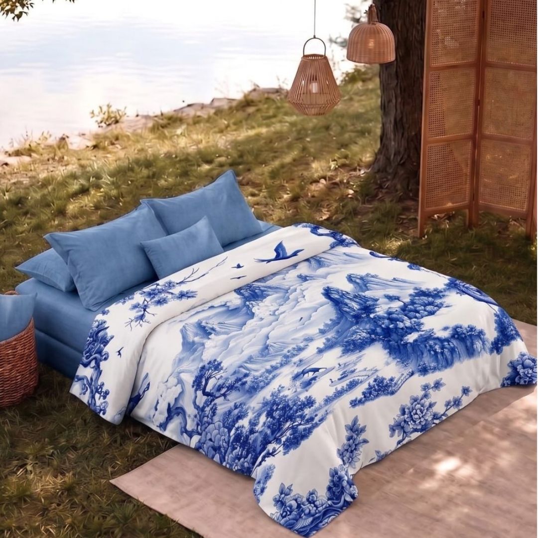 Nature-Inspired Muslin Single Bed Dohar