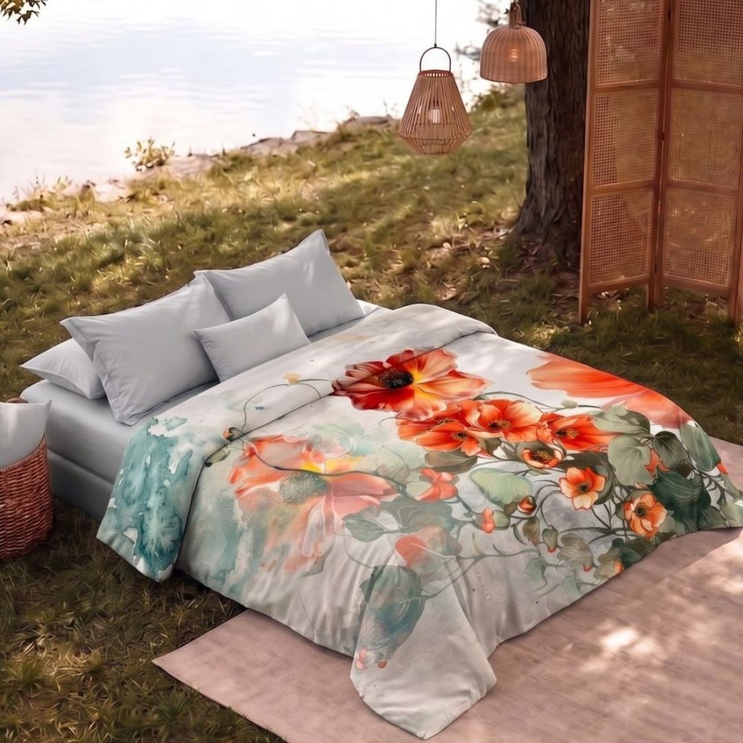 Nature-Inspired Muslin Single Bed Dohar