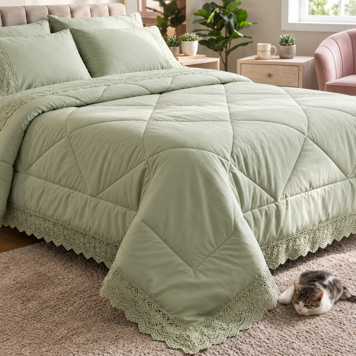 Turkish Style Lace AC Comforter Set