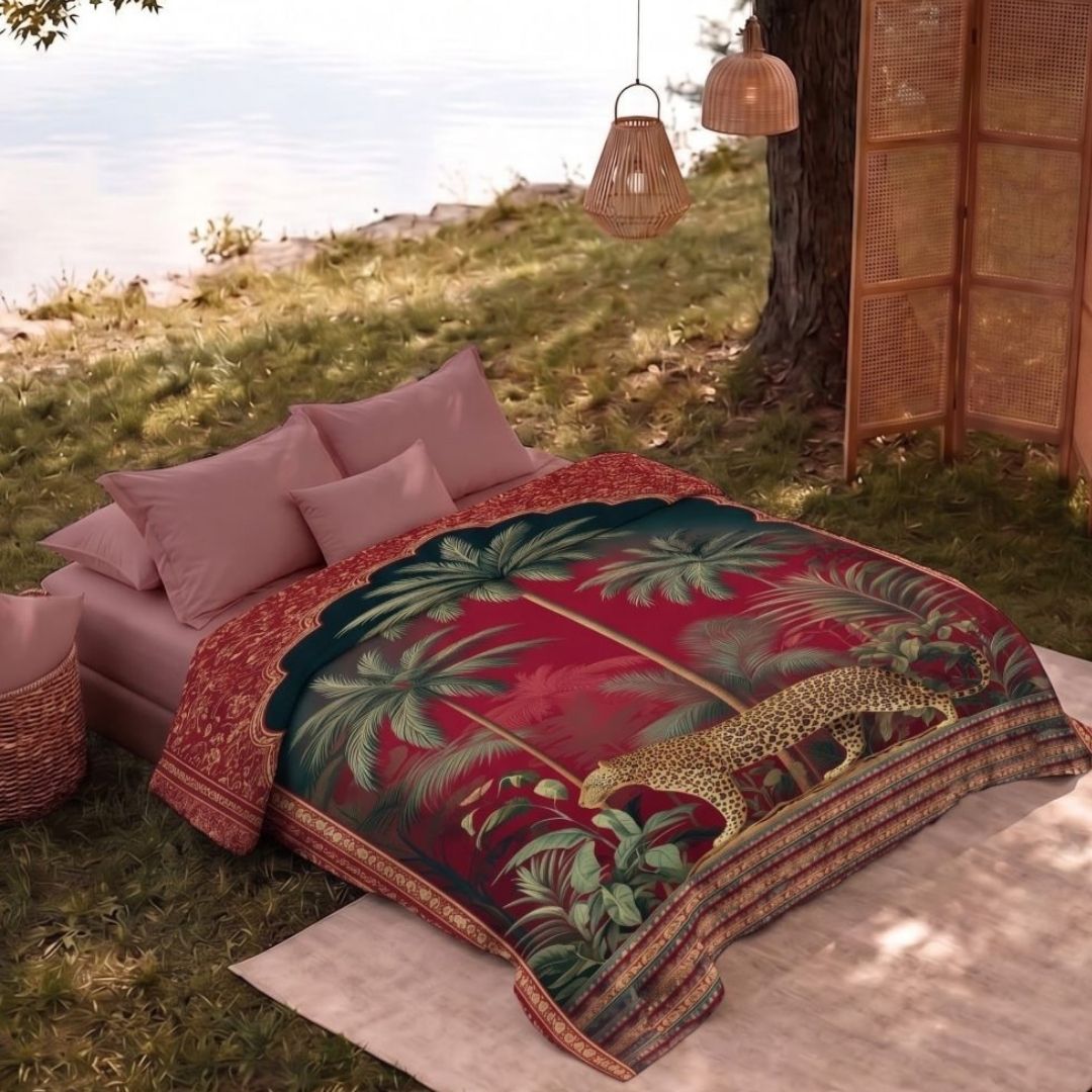 Nature-Inspired Muslin Single Bed Dohar