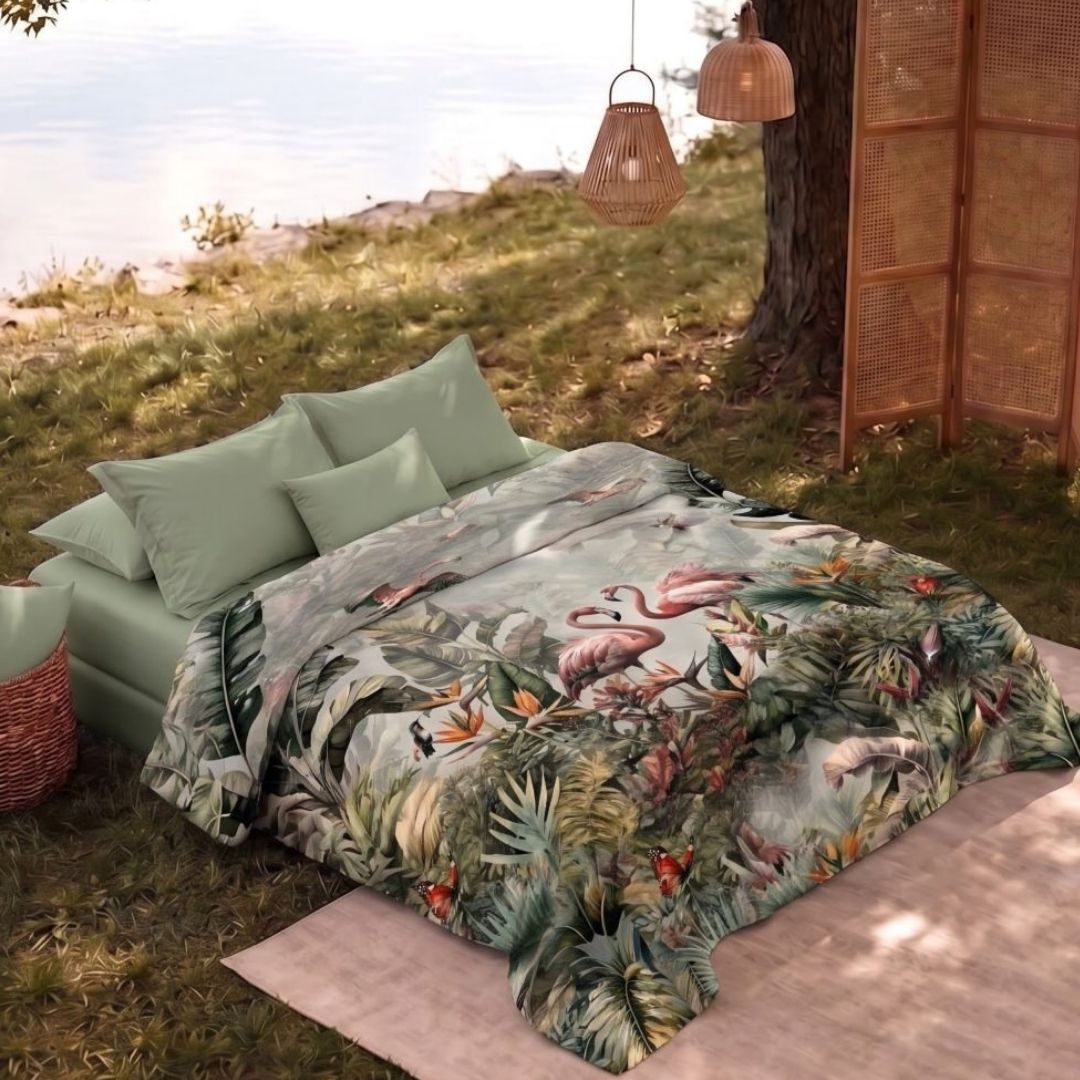 Nature-Inspired Muslin Single Bed Dohar