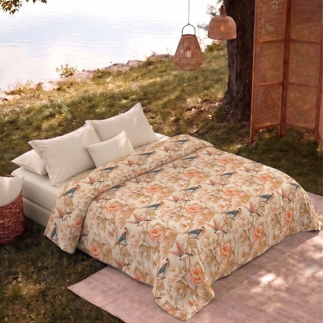 Nature-Inspired Muslin Single Bed Dohar