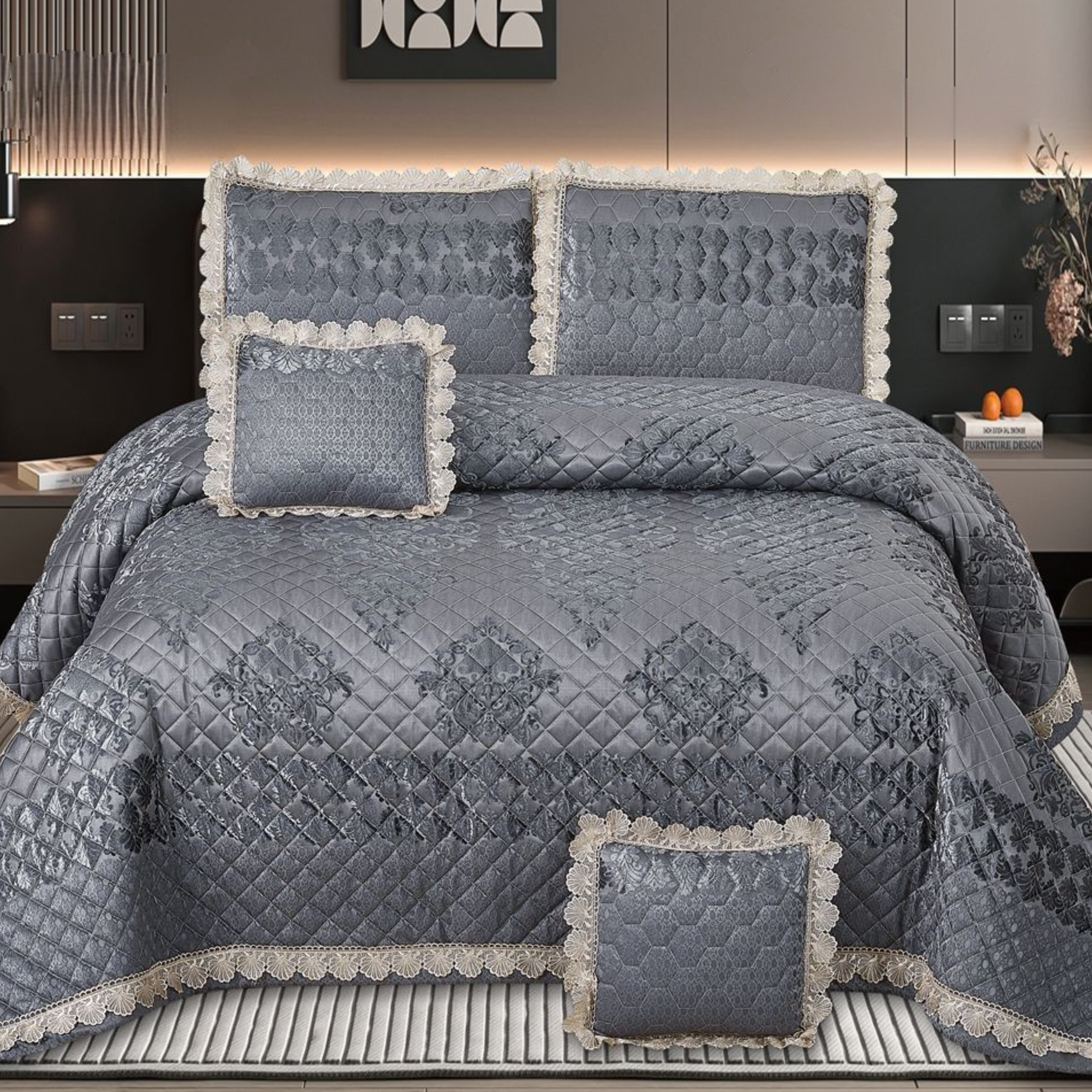 Premium Signature Luxury 5 Pcs Bedcover Set