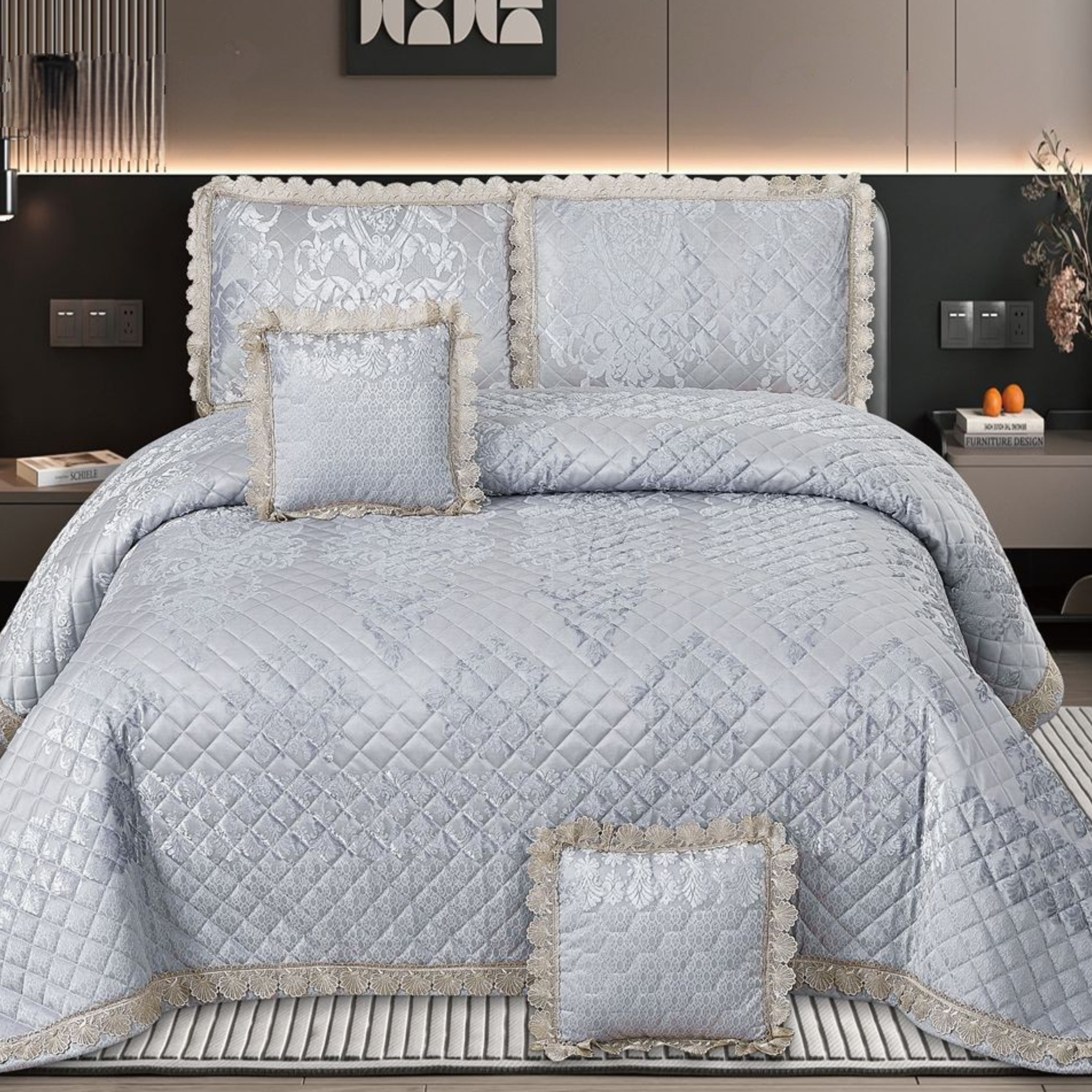 Premium Signature Luxury 5 Pcs Bedcover Set
