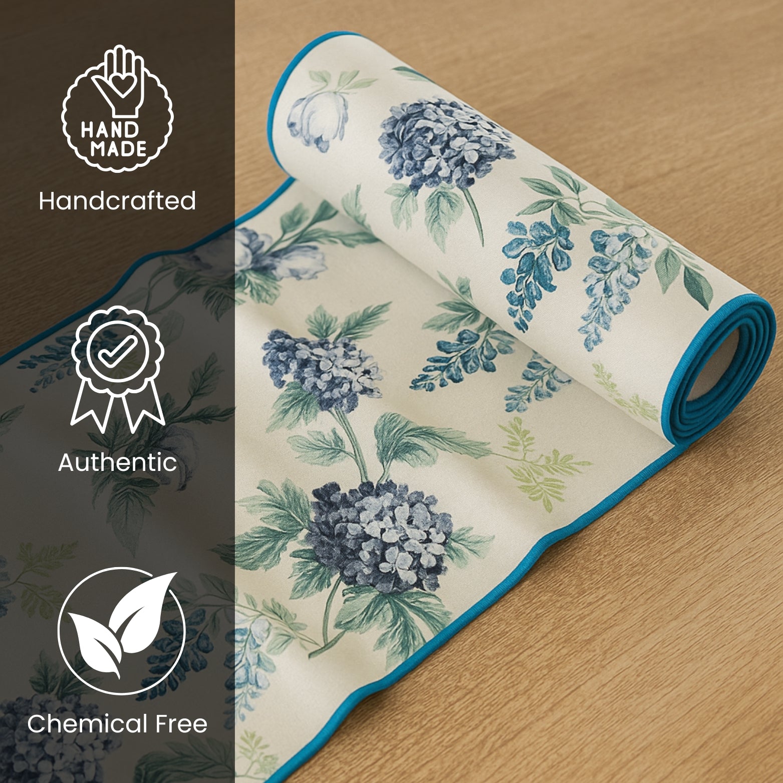 Printed Anti Skid Table Runner for Dining / Center Table Suitable for 4 Seater & 6 Seater