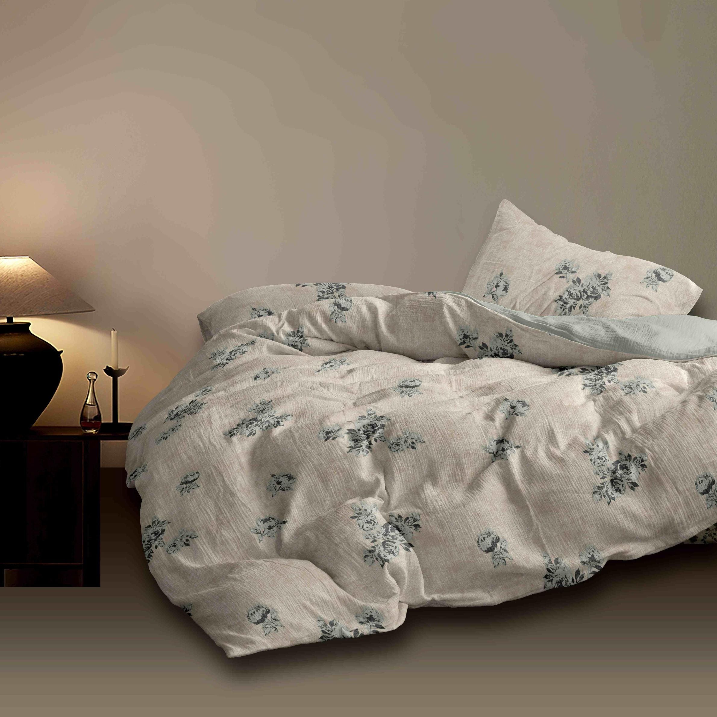 French Toile Inspired King Size Bedsheet – Earthy Neutral Collection