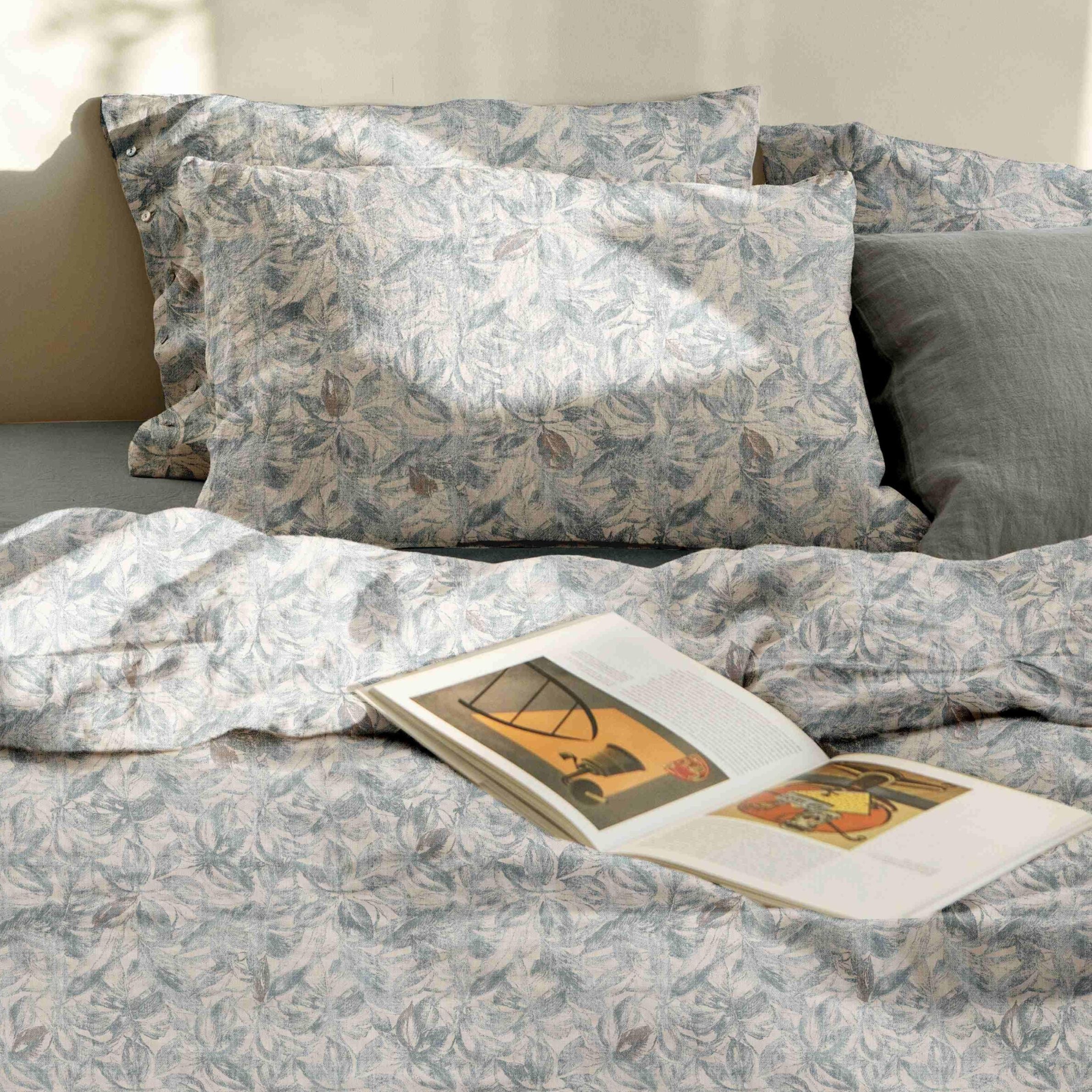 French Toile Inspired King Size Bedsheet – Earthy Neutral Collection