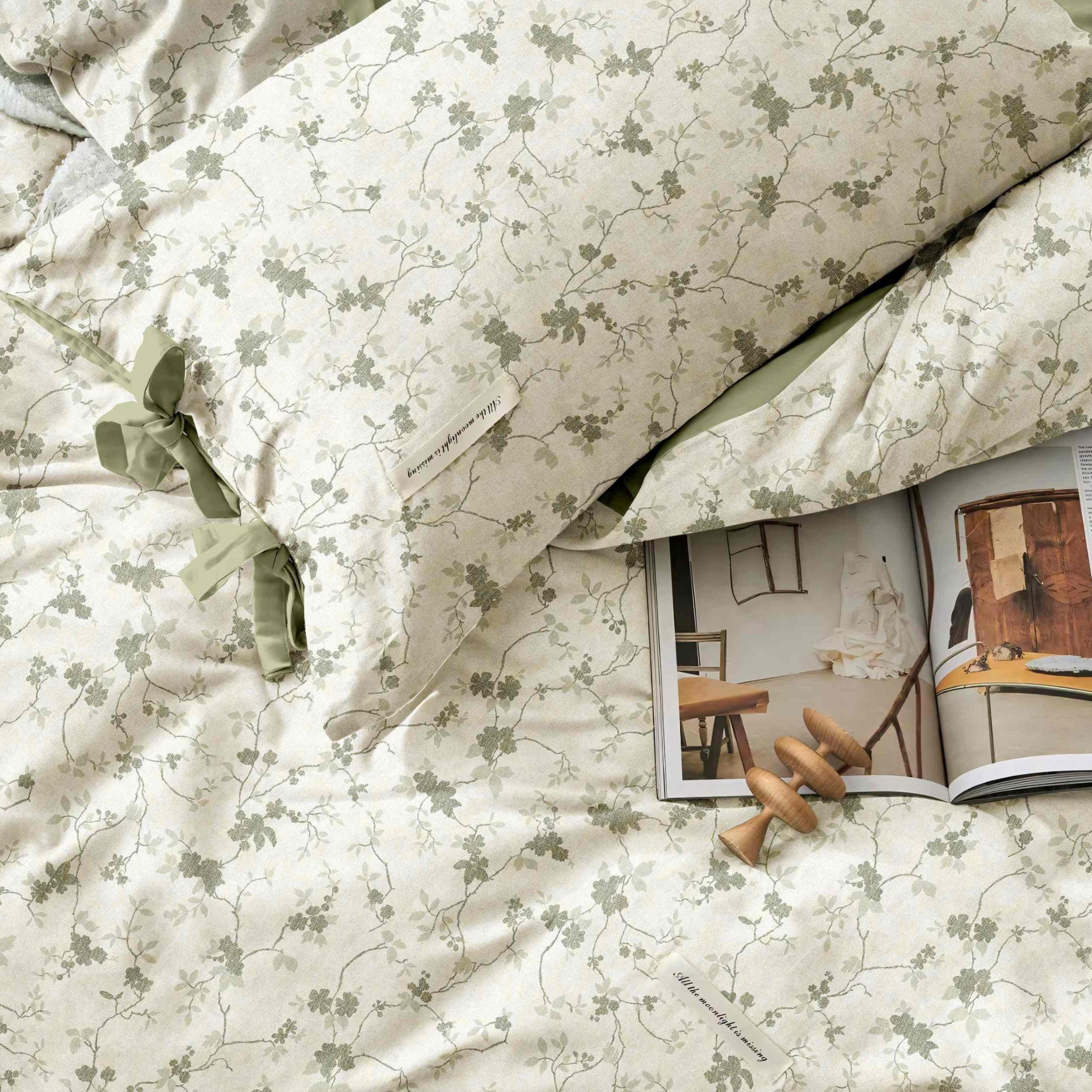 French Toile Inspired King Size Bedsheet – Earthy Neutral Collection
