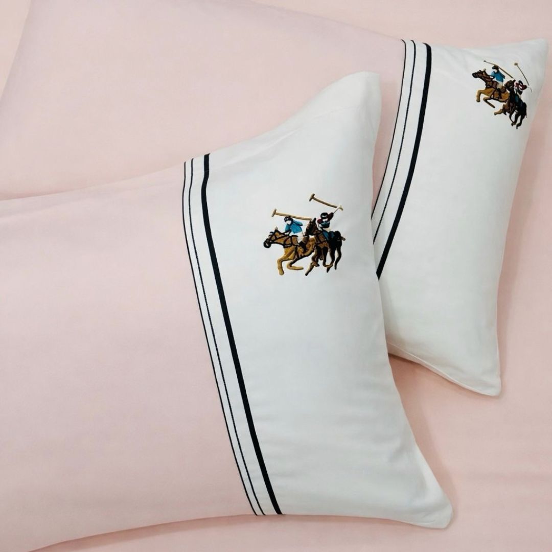 Solid Plain Polo Bedsheet Set