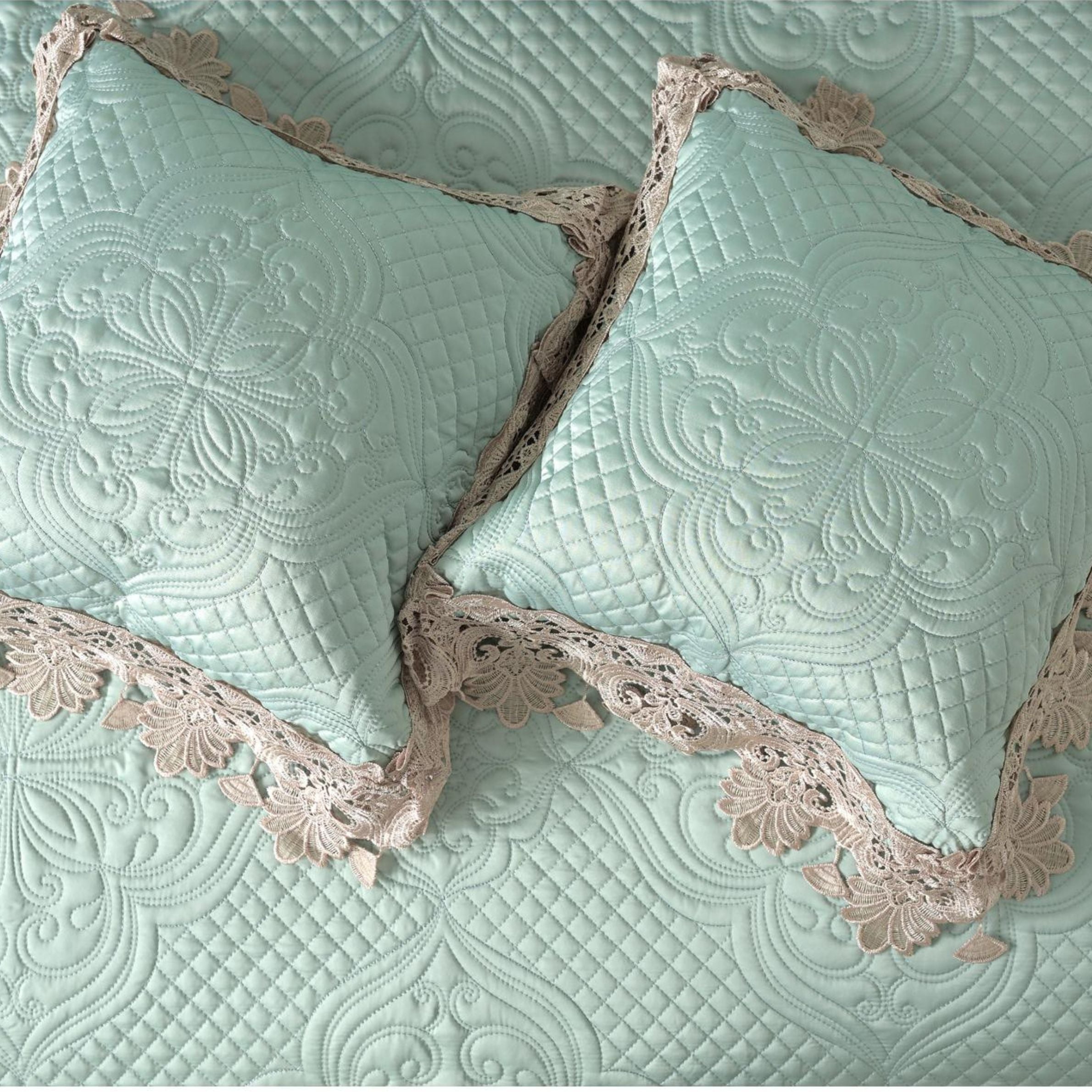 Italian Couture Finished Bridal Trousseau Bedding Set – Luxury Bridal Suite Collection