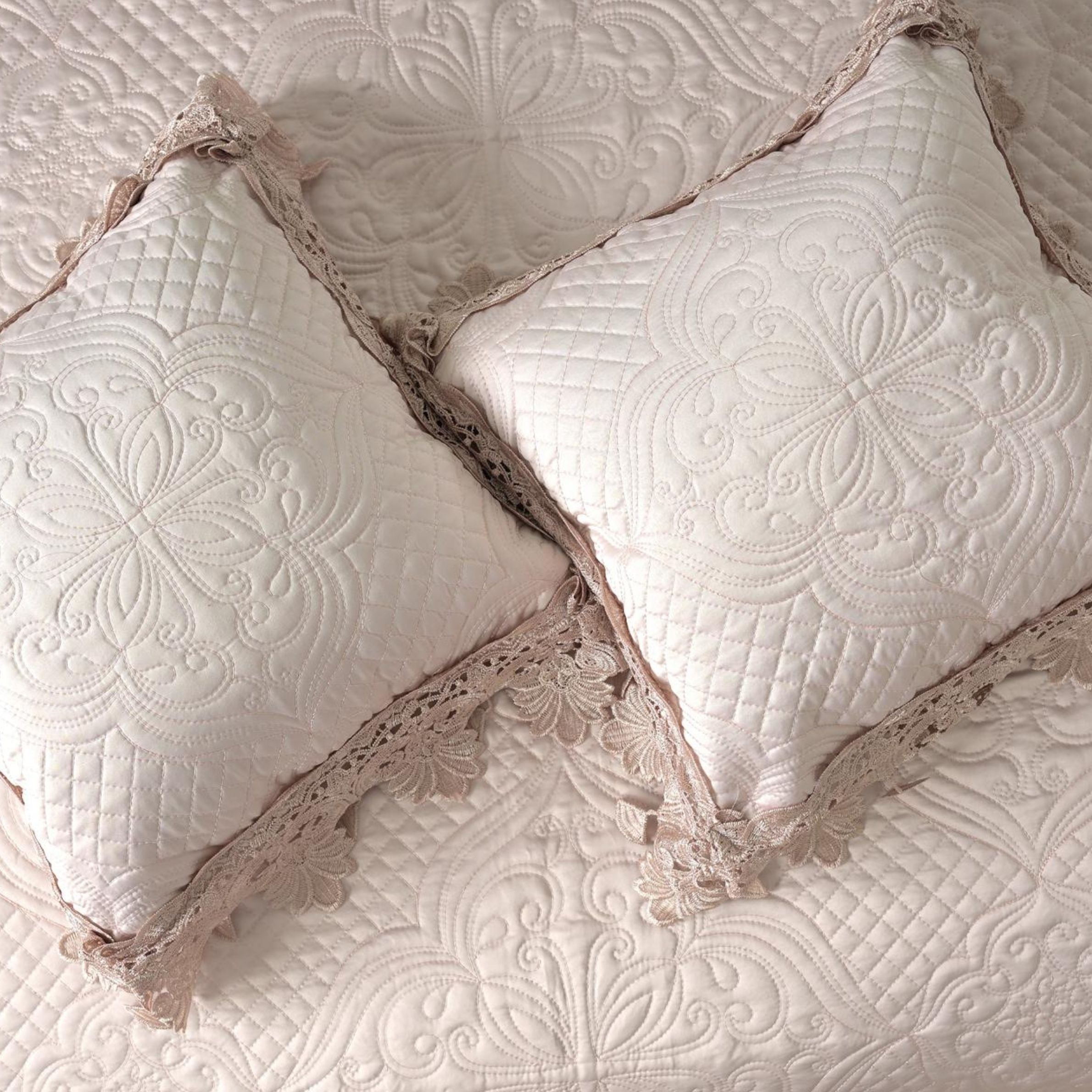 Italian Couture Finished Bridal Trousseau Bedding Set – Luxury Bridal Suite Collection