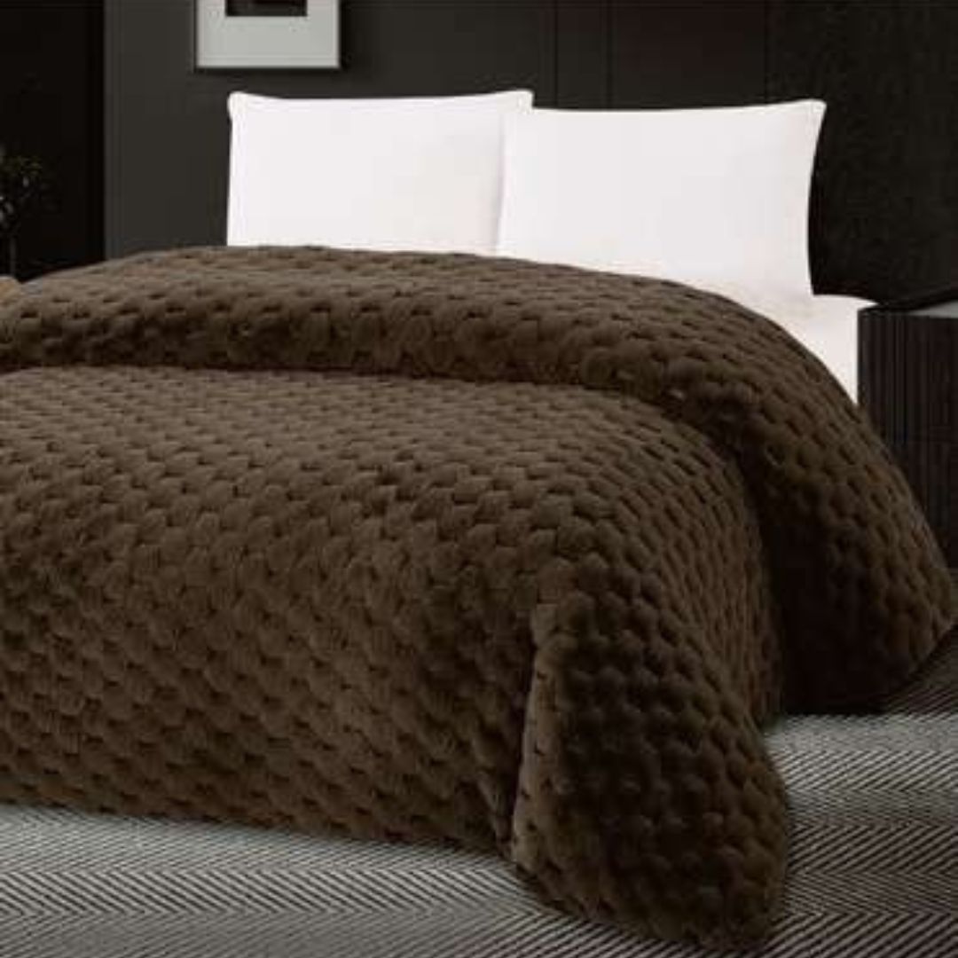 3-in-1 Hexagon Rabbit Fur Blanket Cum Duvet Cover Cum Quilt