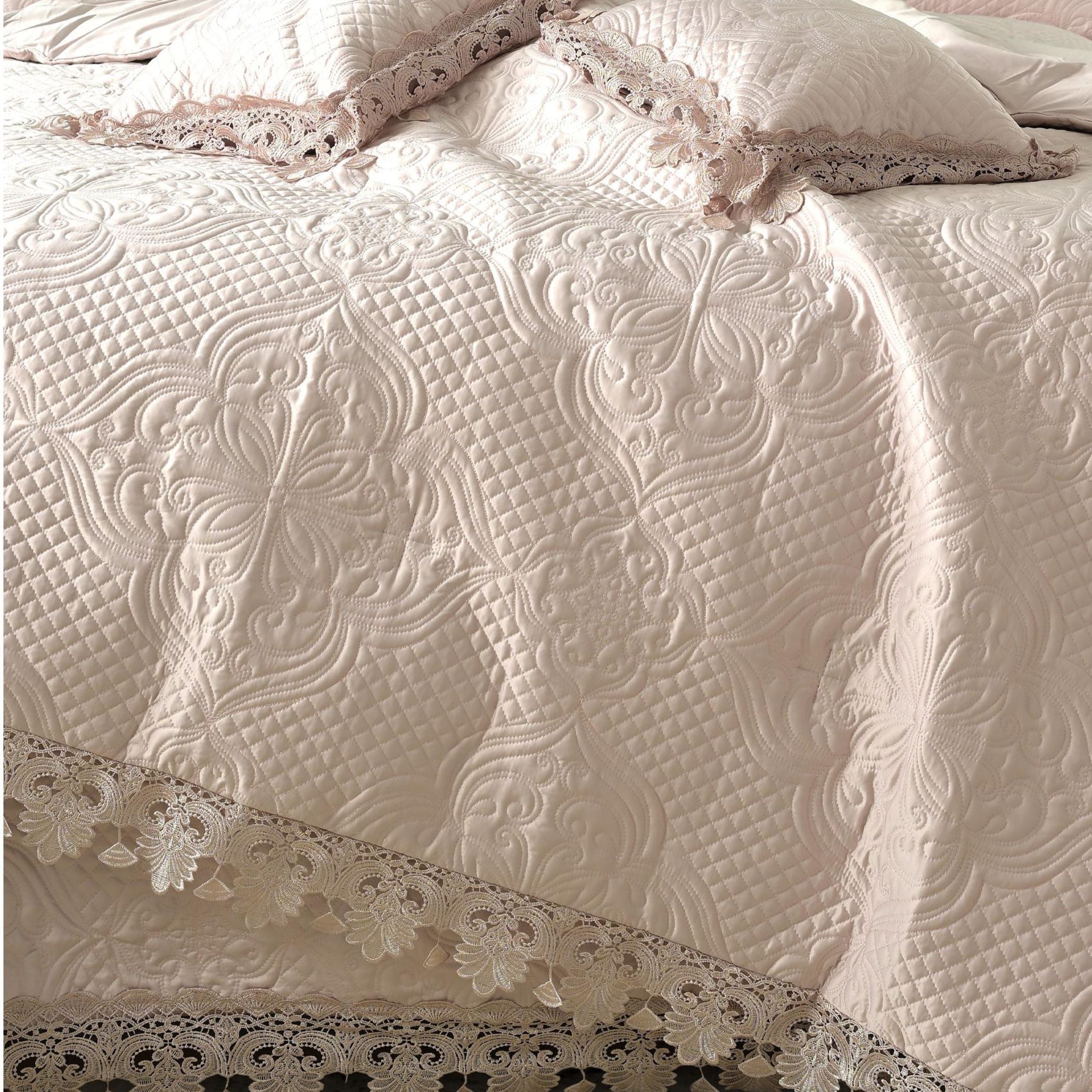 Italian Couture Finished Bridal Trousseau Bedding Set – Luxury Bridal Suite Collection