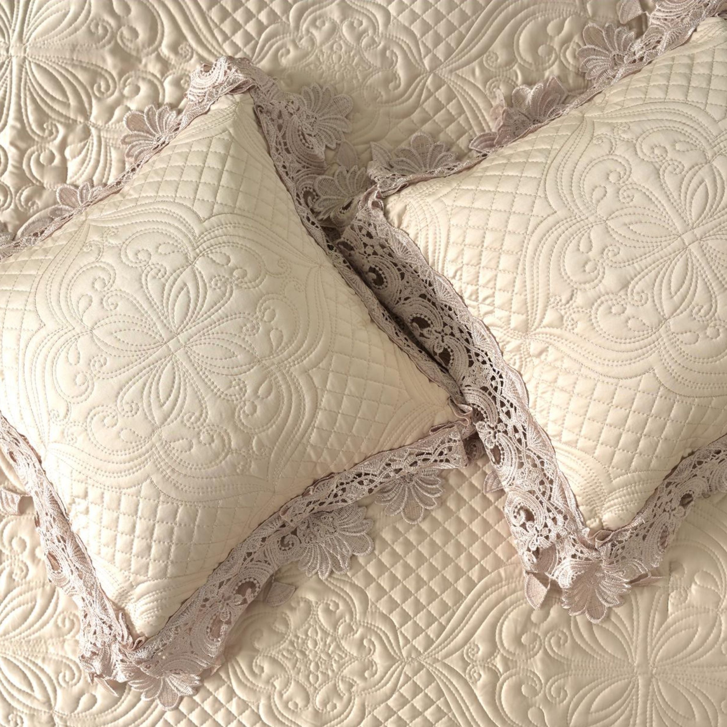 Italian Couture Finished Bridal Trousseau Bedding Set – Luxury Bridal Suite Collection