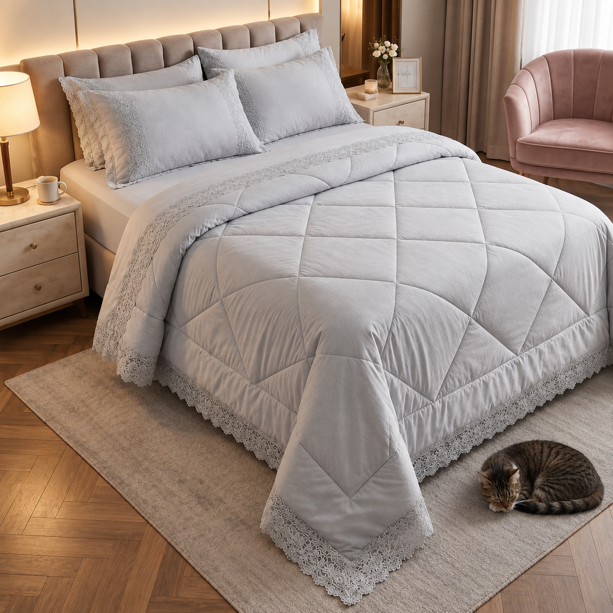 Turkish Style Lace AC Comforter Set