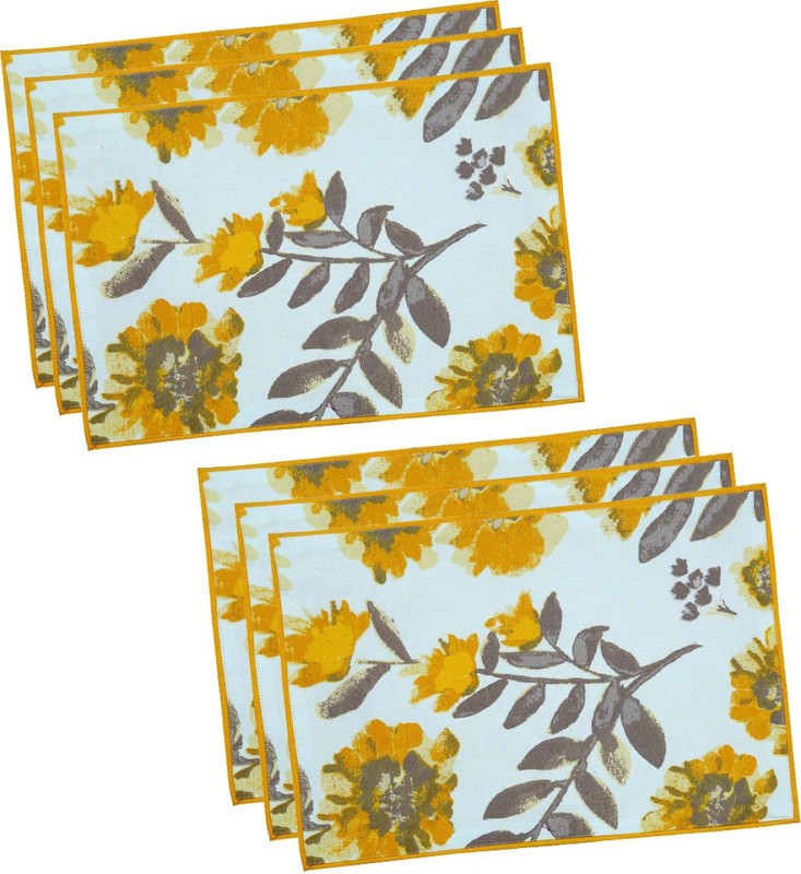 BILBERRY Furnishing By Preeti Grover Rectangular Pack of 6 Table Placemat (Multicolor, Cotton)