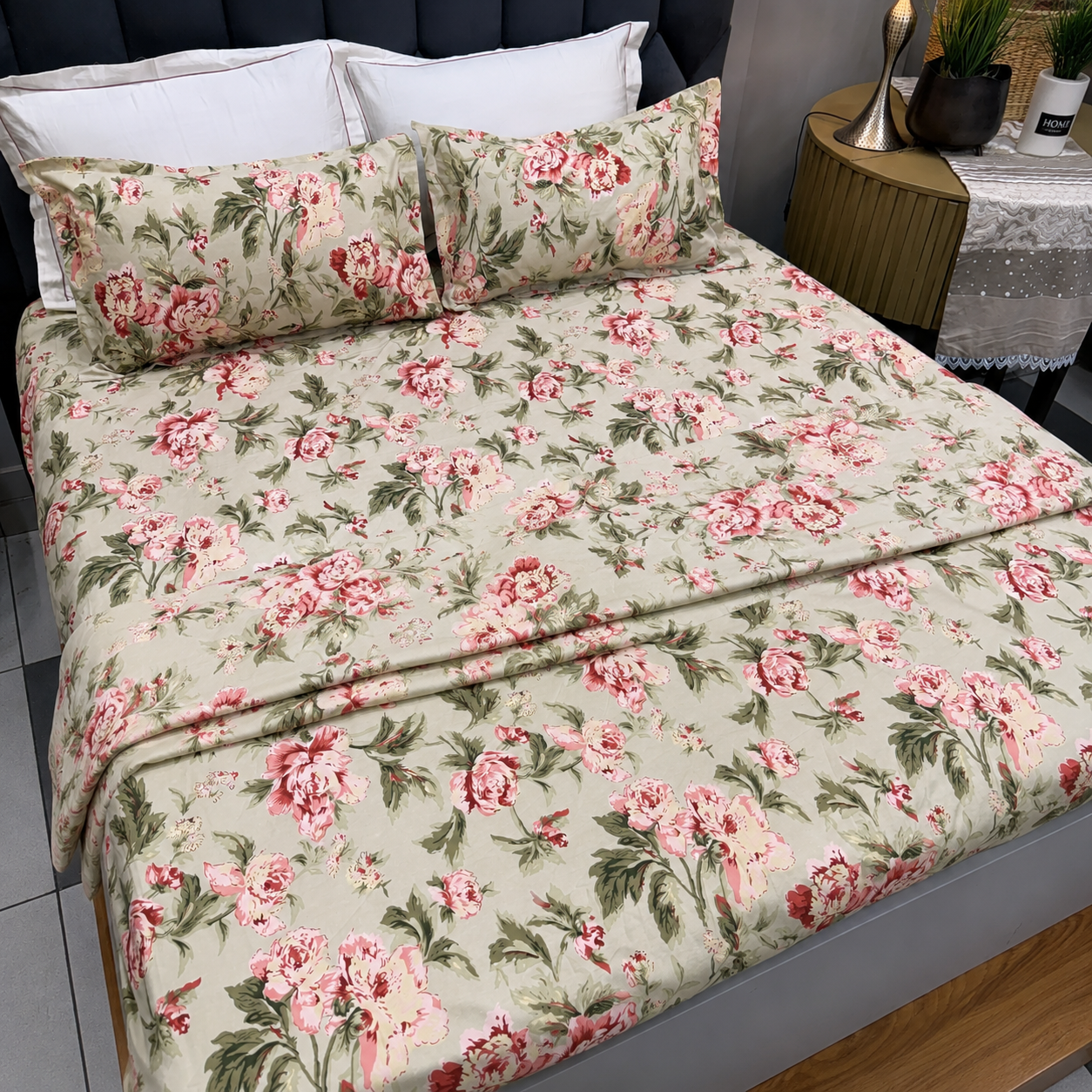 Victorian Floral Collection- Fitted Bedsheet & Dohar