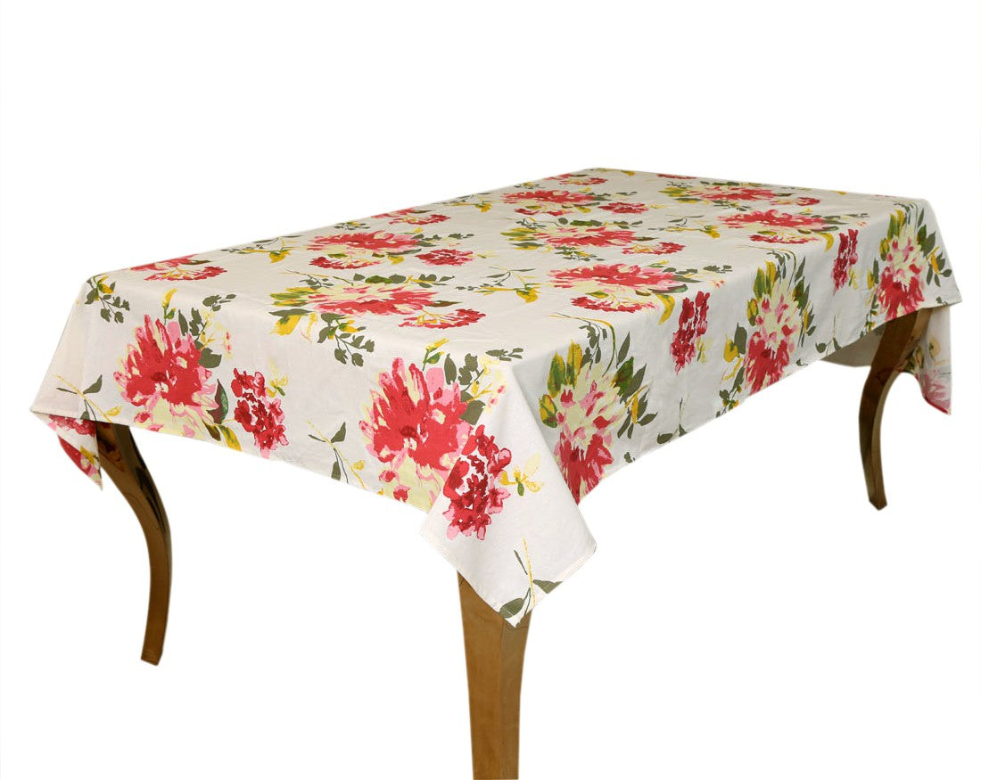  BILBERRY Furnishing Floral 6 Seater Table Cover (Multicolor, Cotton)