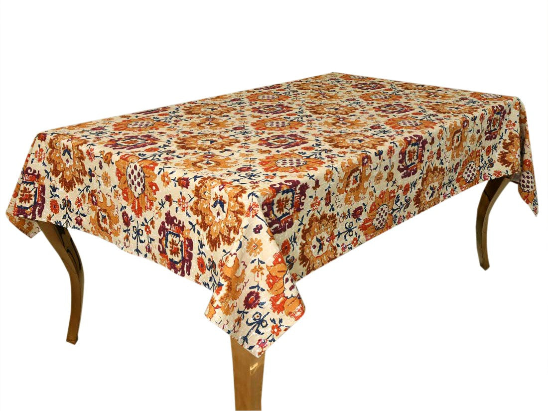 BILBERRY Furnishing By Preeti Grover Floral 6 Seater Table Cover (Multicolor, Cotton)