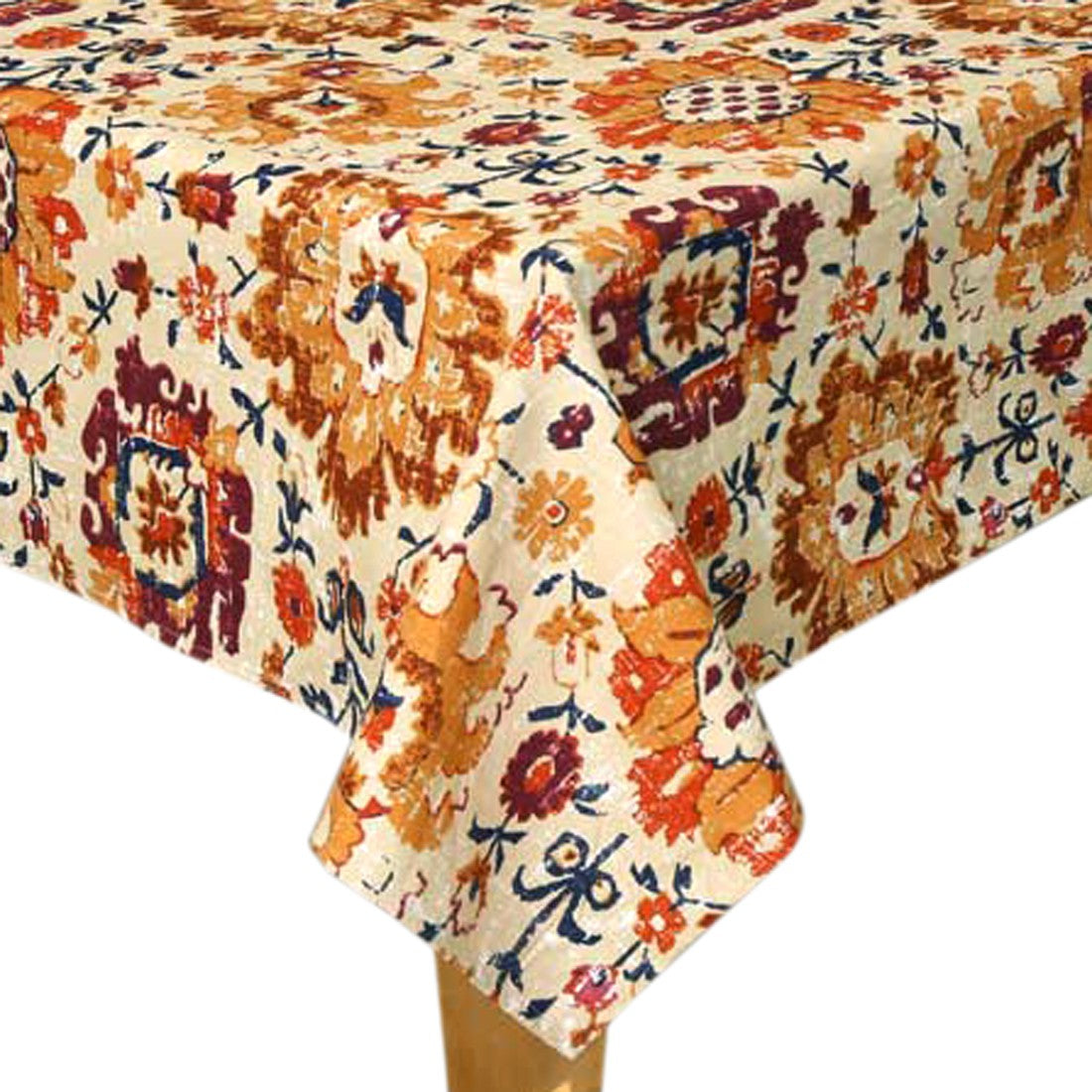  BILBERRY Furnishing Floral 6 Seater Table Cover (Multicolor, Cotton)