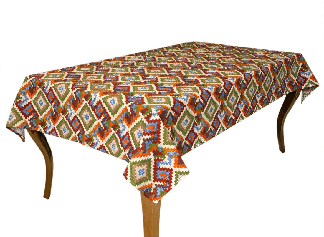  BILBERRY Furnishing Floral 6 Seater Table Cover (Multicolor, Cotton)