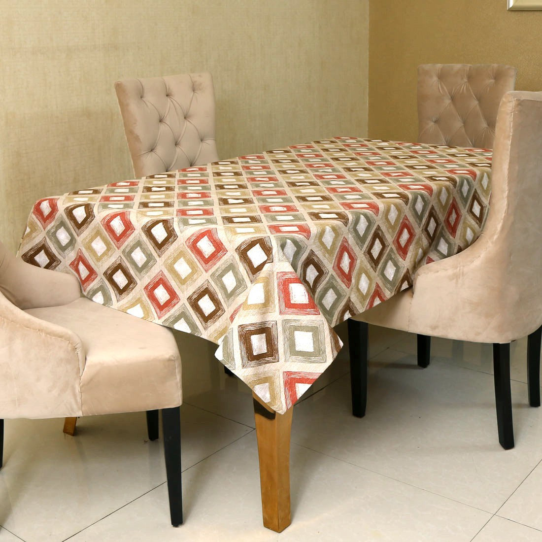 BILBERRY Furnishing By Preeti Grover Printed 6 Seater Table Cover (Multicolor, Cotton)