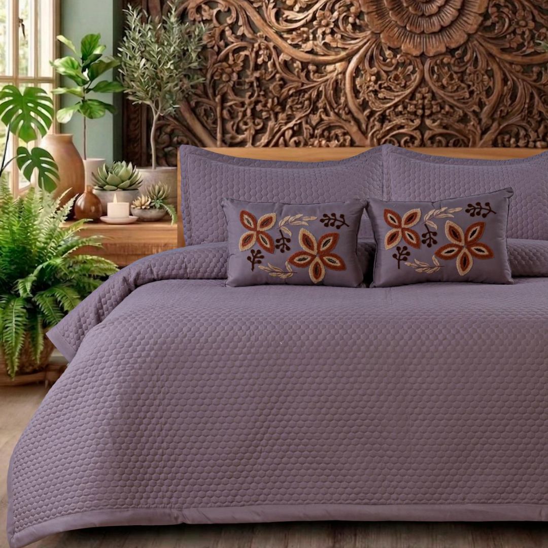 Handmade Quilted Embroidery Bedcover Set