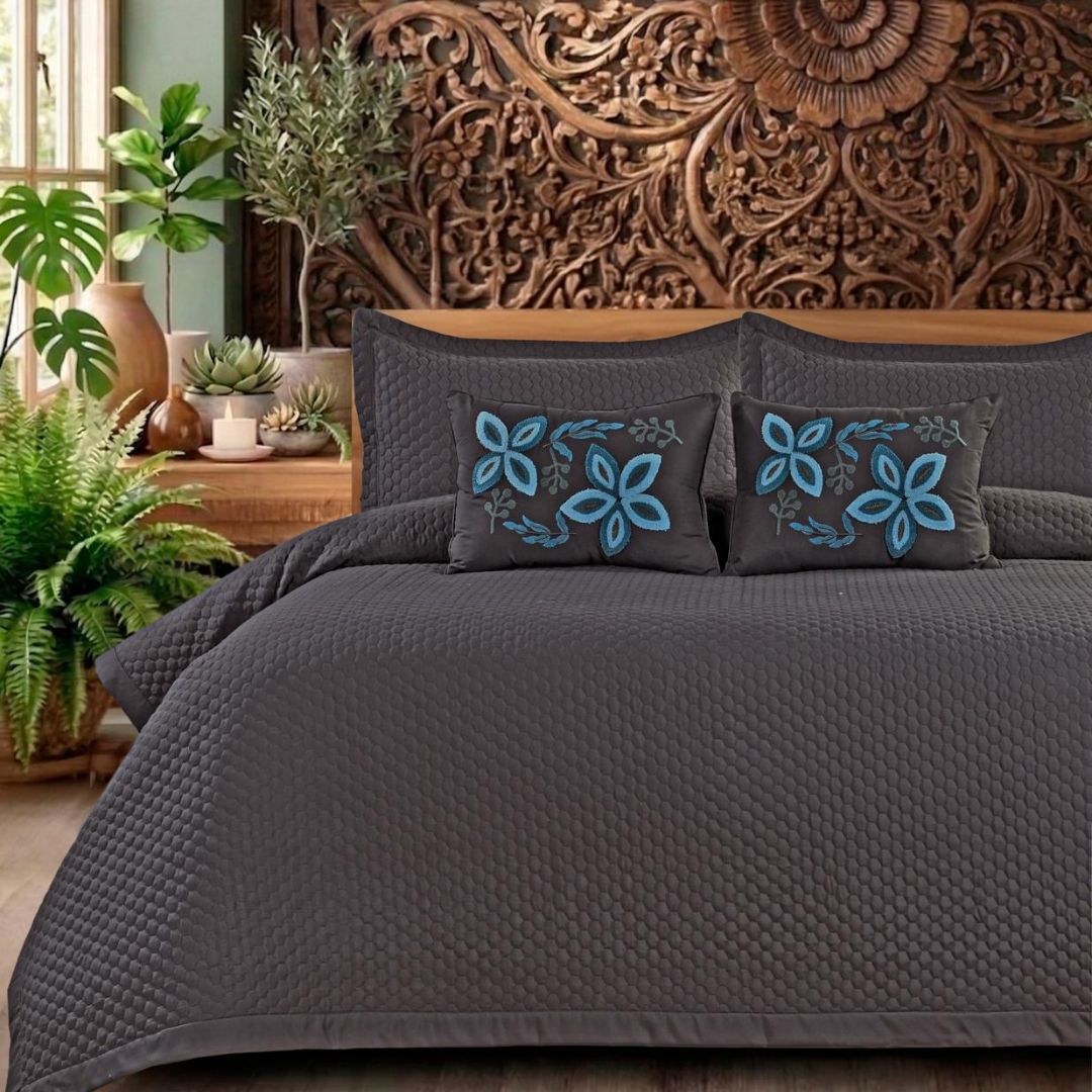 Handmade Quilted Embroidery Bedcover Set