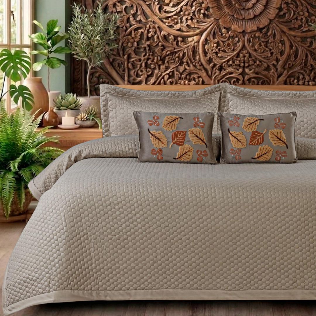 Handmade Quilted Embroidery Bedcover Set