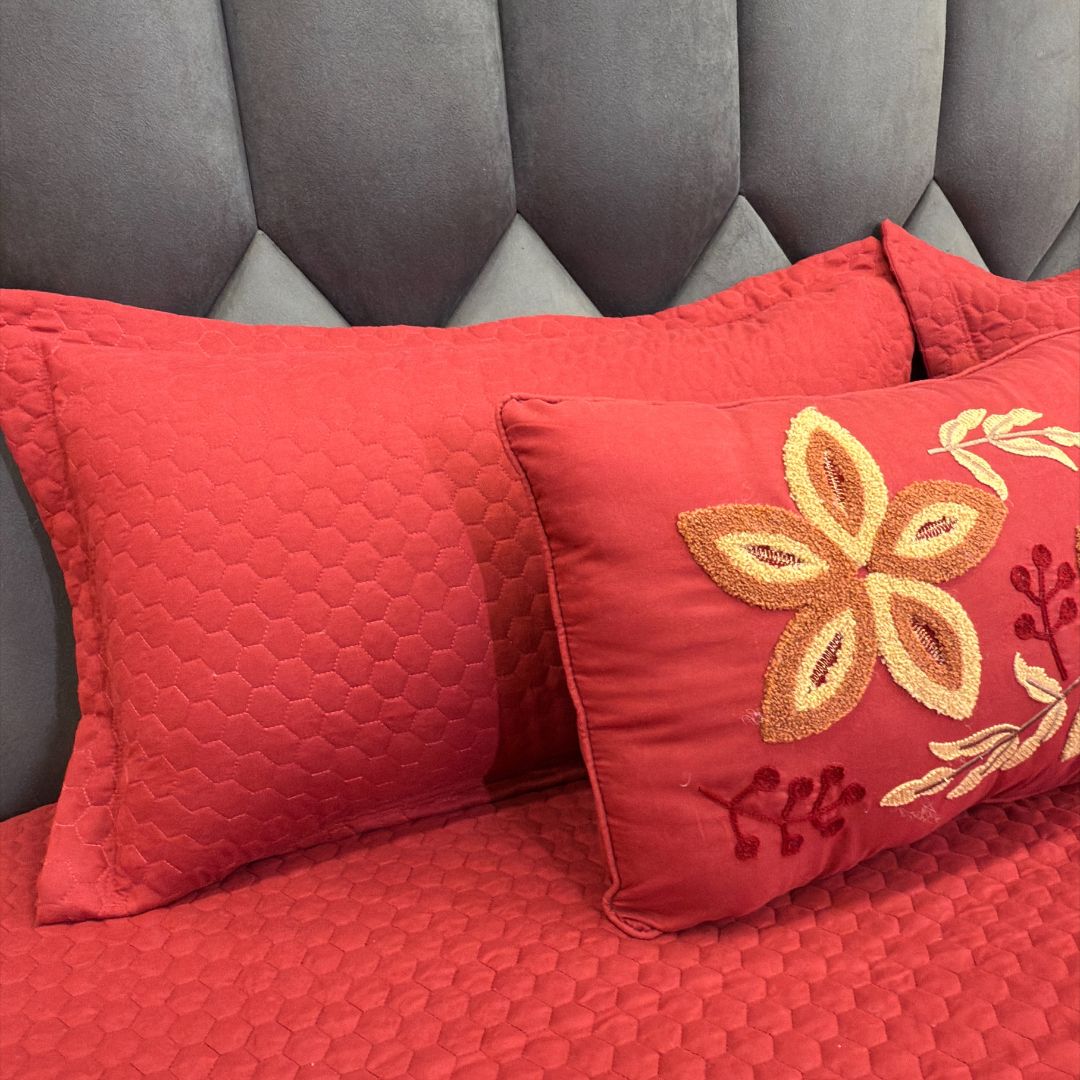 Handmade Quilted Embroidery Bedcover Set