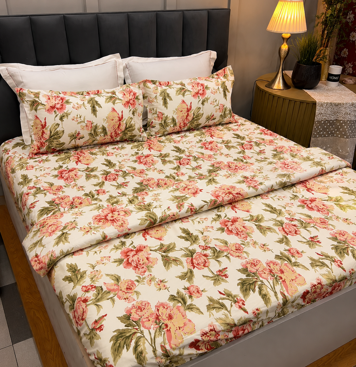 Victorian Floral Collection- Fitted Bedsheet & Dohar