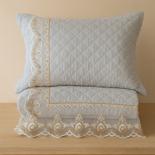 Luxury Embroidered Bedcover Set – King Size with Pillow Covers