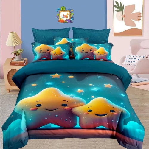 7D Digital Prints Bedsheets – King Size Set