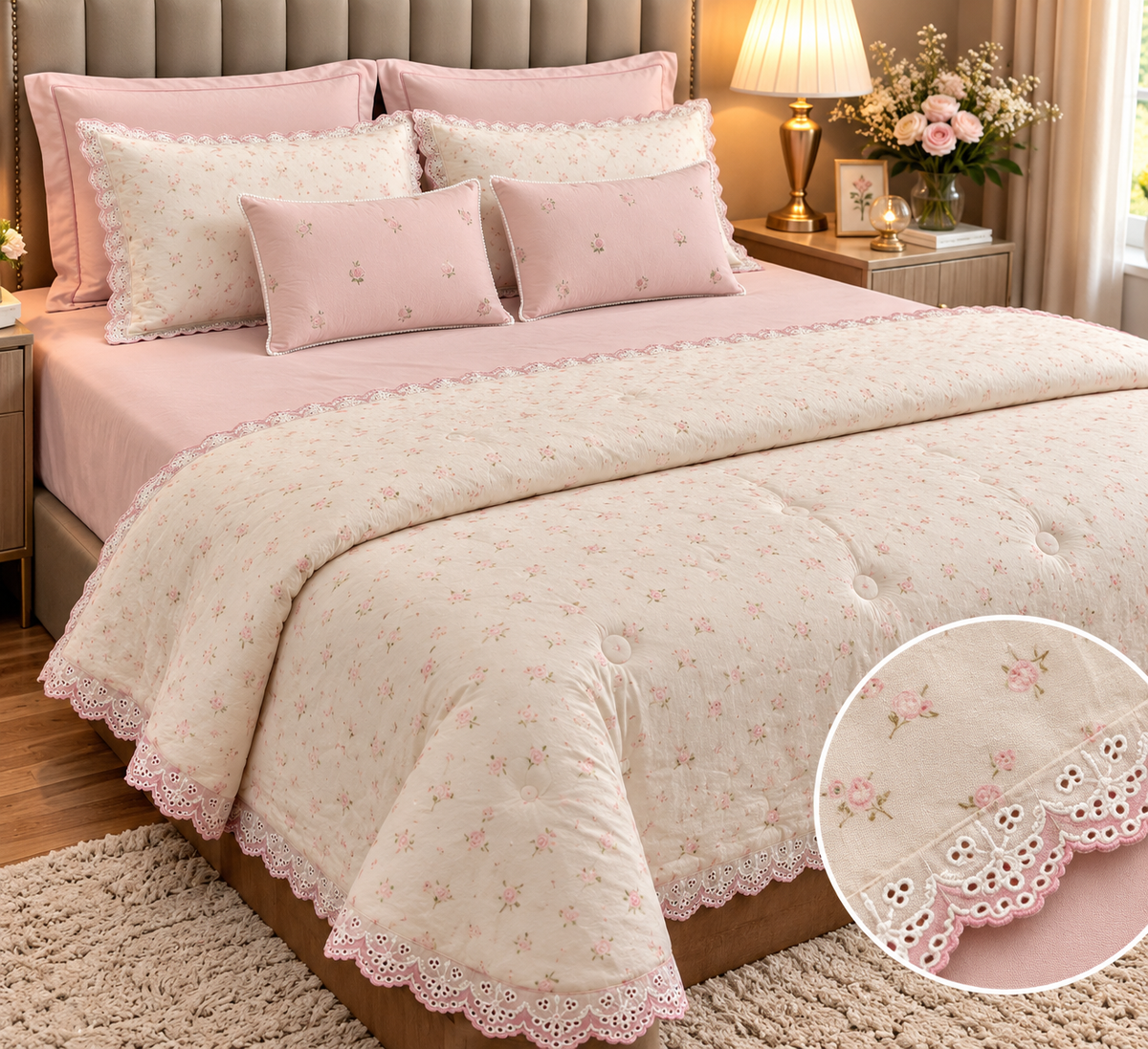 Pure Linen Crush 6 PCS Comforter Set