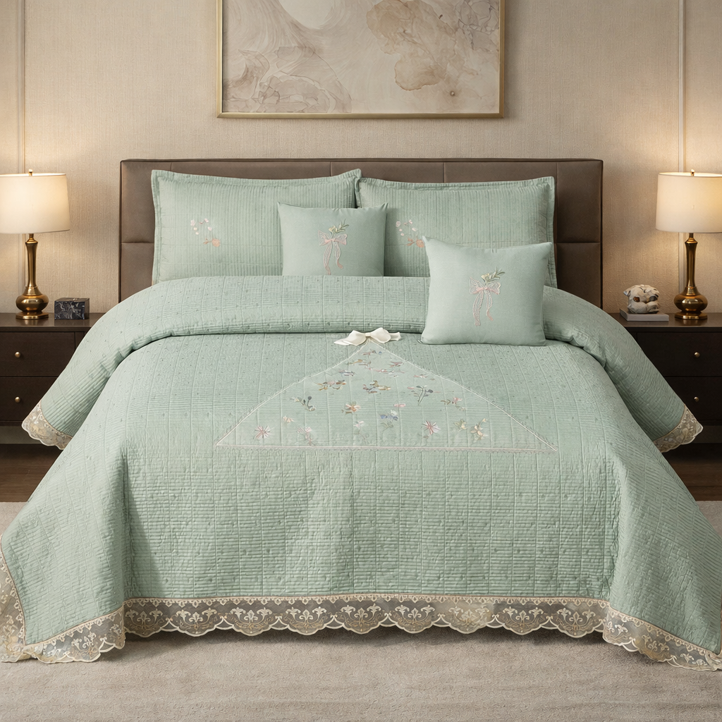 Modern Luxe Embroidered Bedcover