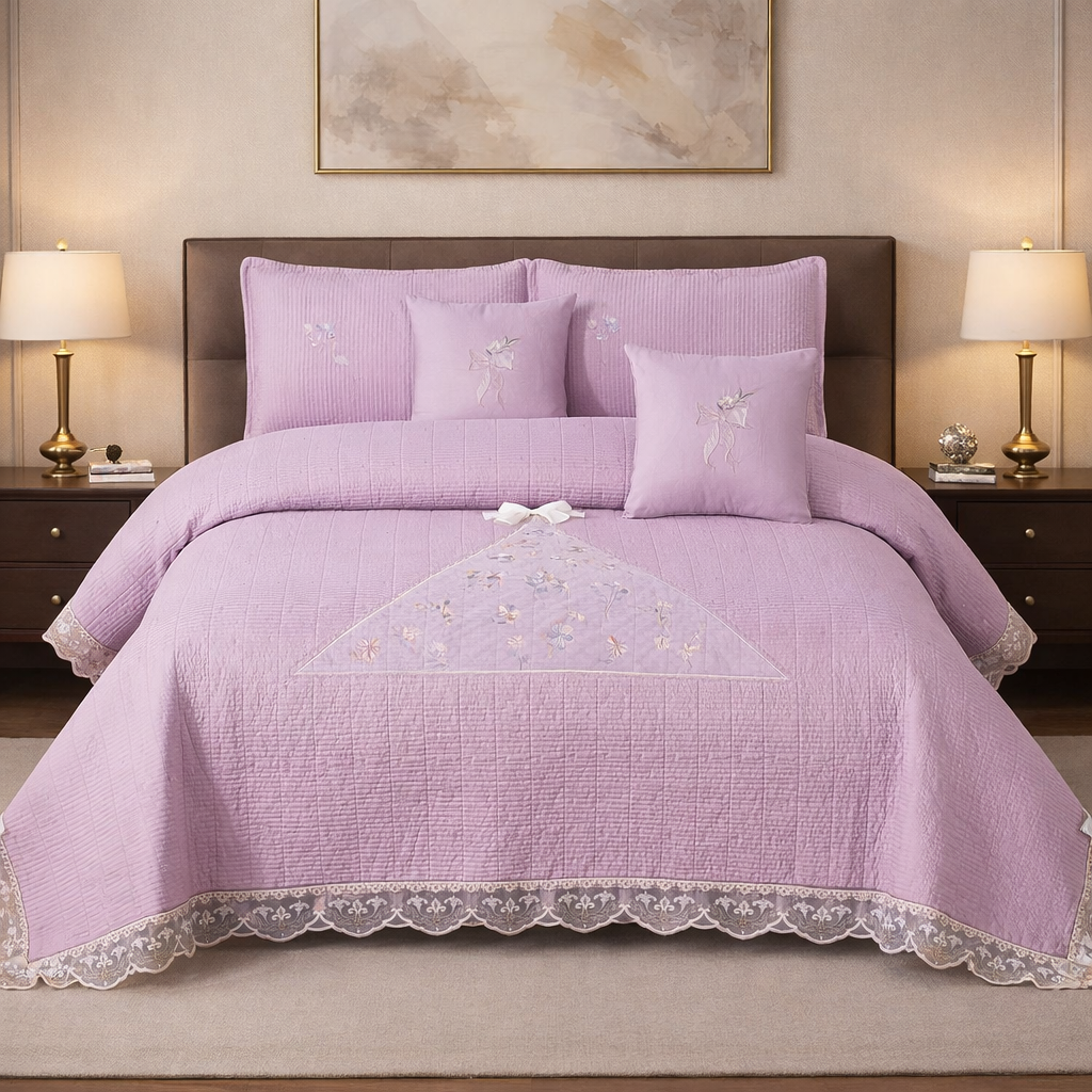 Modern Luxe Embroidered Bedcover