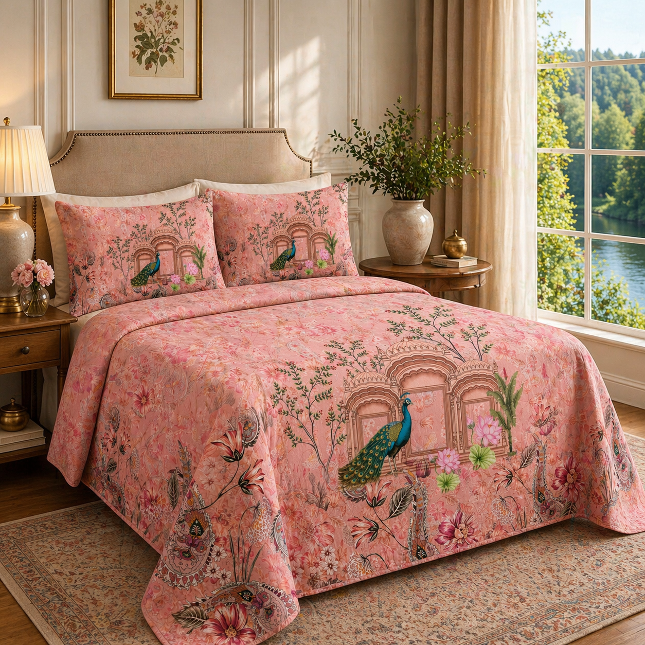 Indigo Heritage Cotton Bedsheet Set – King Size