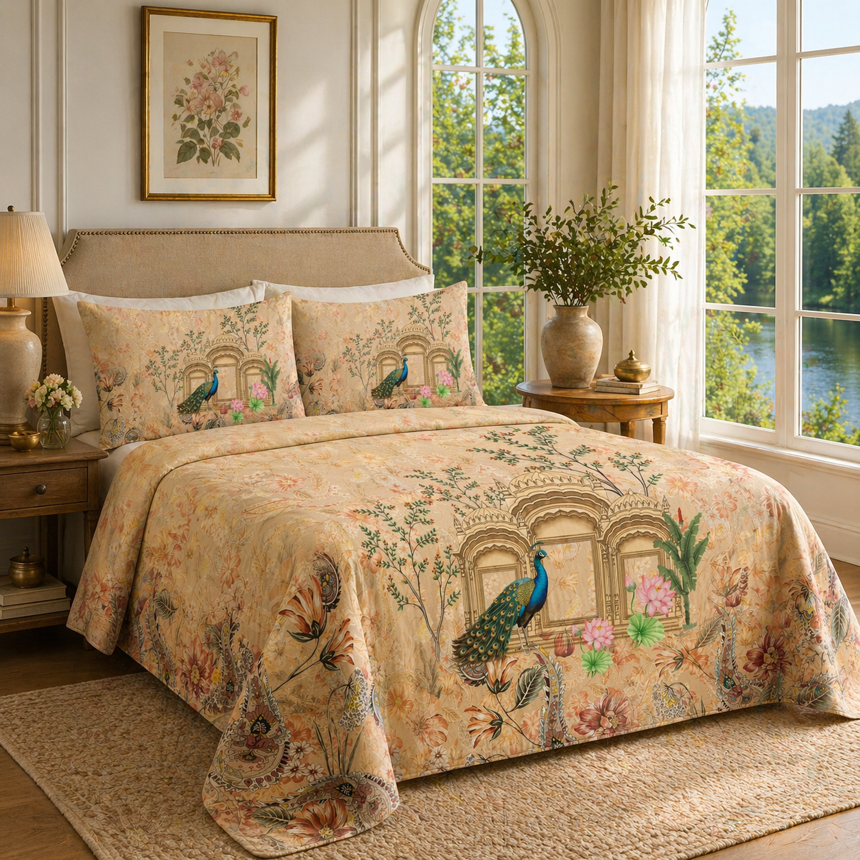 Indigo Heritage Cotton Bedsheet Set – King Size