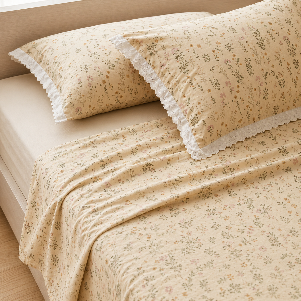 Linen Yarn Cottlin Bedsheet Set – Minimalist Elegance Meets Everyday Comfort