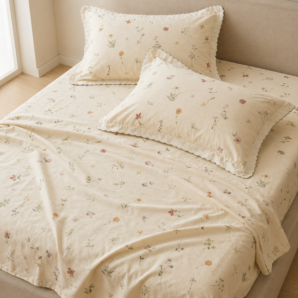 Linen Yarn Cottlin Bedsheet Set – Minimalist Elegance Meets Everyday Comfort