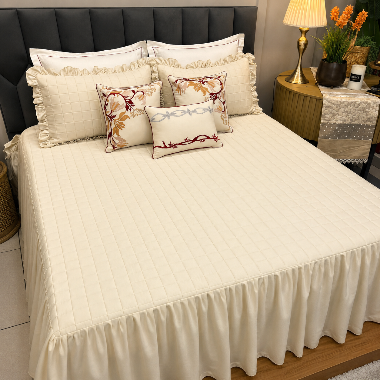 Ruffle Frill 6 Pc Luxury Bedding Set