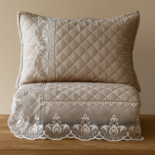 Luxury Embroidered Bedcover Set – King Size with Pillow Covers