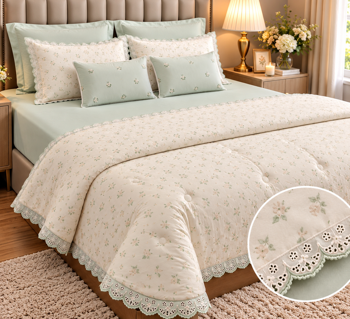 Pure Linen Crush 6 PCS Comforter Set